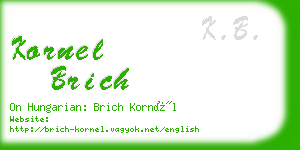 kornel brich business card